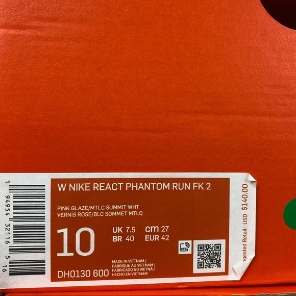 Nike React Phantom Run Flyknit 2 Womens Pink Glaze Laceless Half Box - Picture 16 of 16